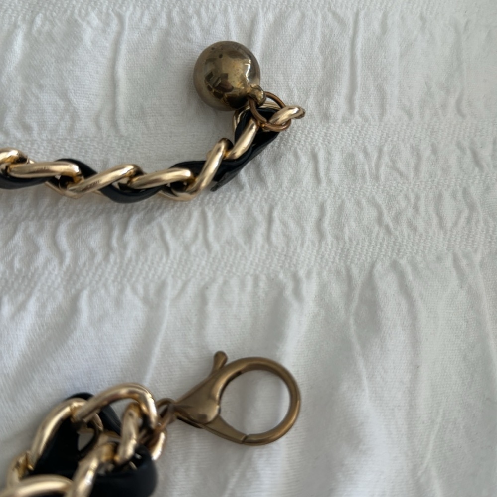 Leather chain belt black gold - Picture 4 of 4